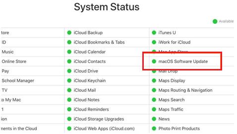 Apple's servers Status