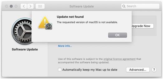 software update not found